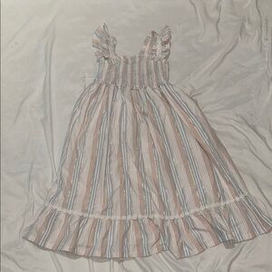 Isaac Mizrahi Pink and Blue Striped Kids Formal Dress